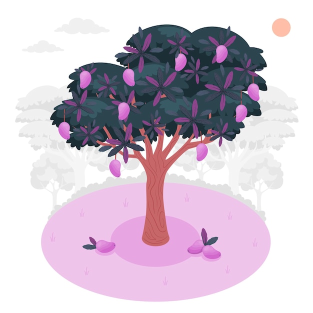 Vector gratuito ilustración del concepto de árbol de mango