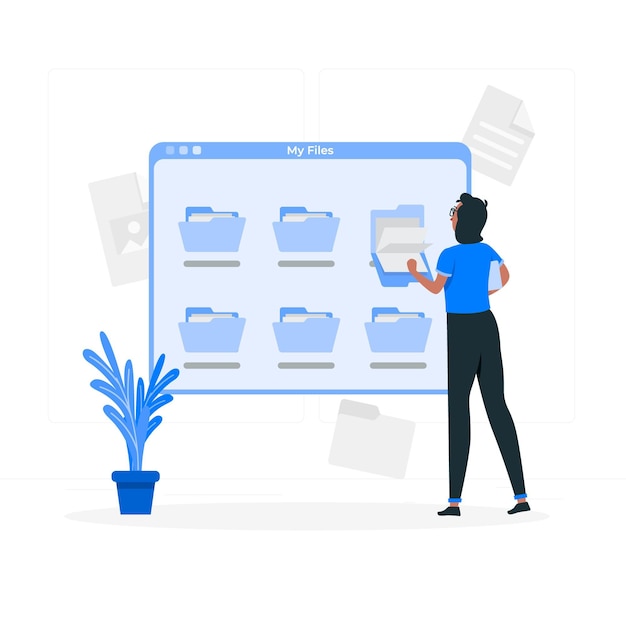 Vector gratuito ilustración de concepto de archivos personales digitales
