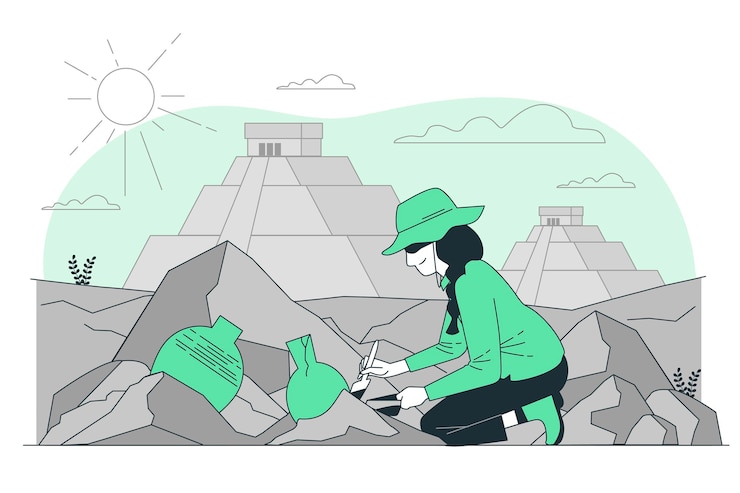 Vector gratuito ilustración del concepto de arqueólogo