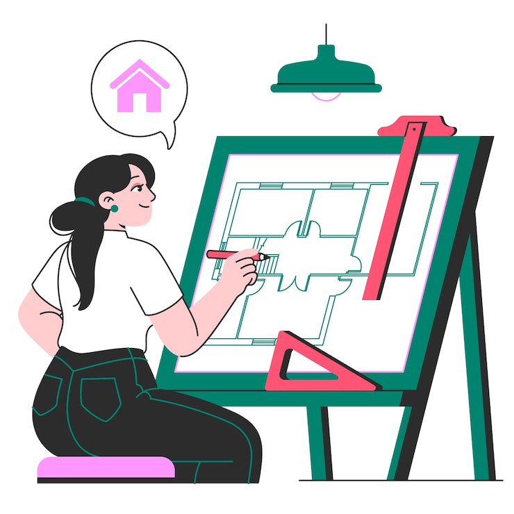 Vector gratuito ilustración del concepto de arquitecto