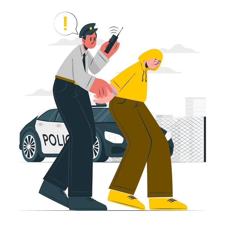 Vector gratuito ilustración del concepto de arresto policial