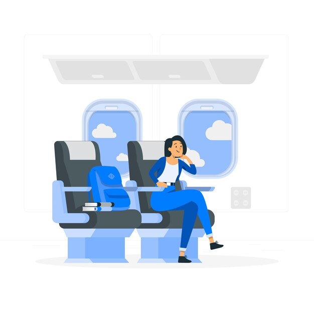 Ilustración de concepto de asiento de ventana