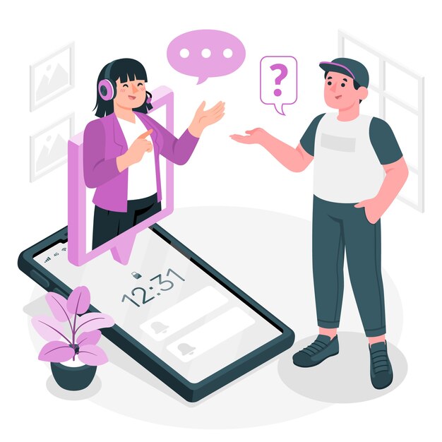 Ilustración del concepto de asistente virtual