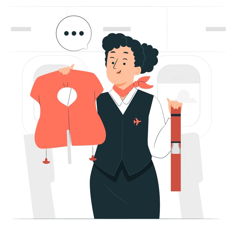 Vector gratuito ilustración del concepto de asistente de vuelo