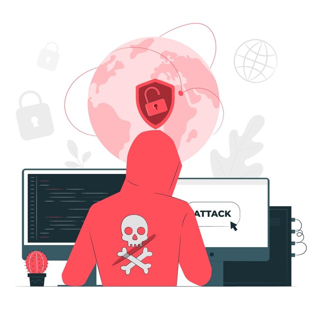 Ilustración del concepto de ataque cibernético
