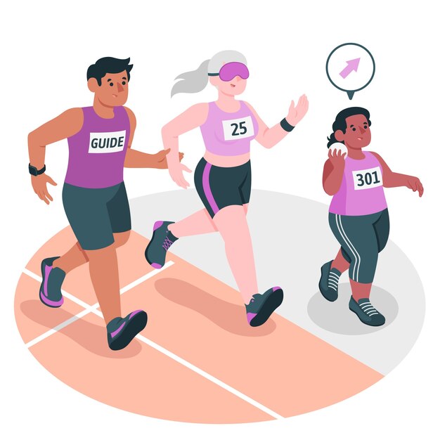 Ilustración del concepto de atletismo paralímpico