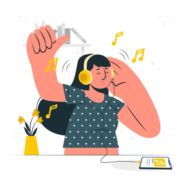 Ilustración del concepto de auriculares