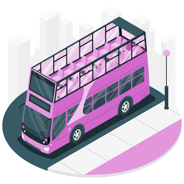 Ilustración del concepto de autobús de dos pisos