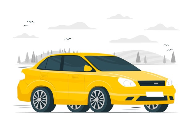 Ilustración del concepto de automóvil sedan