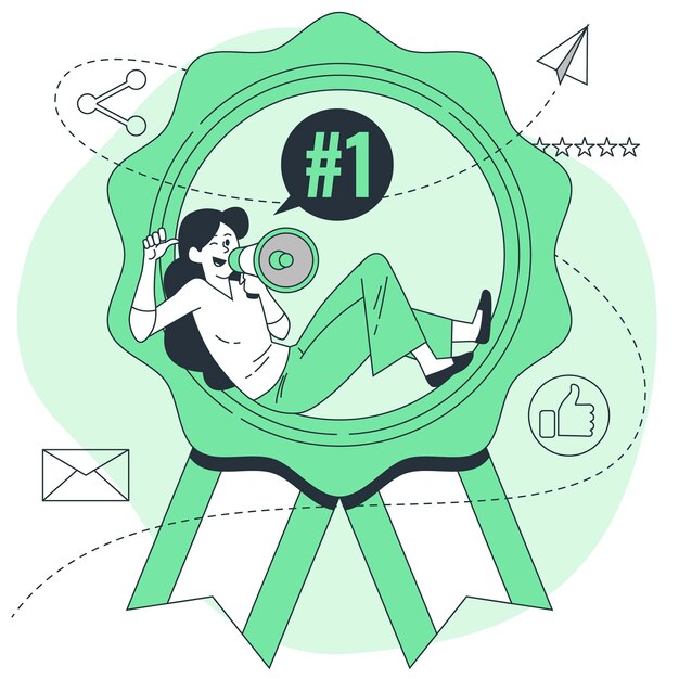 Ilustración del concepto de autopromoción