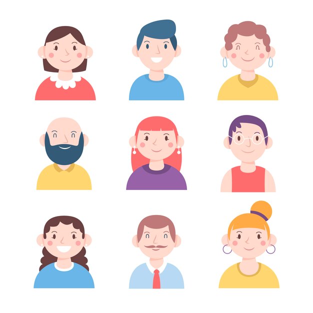 Ilustración con concepto de avatares de personas