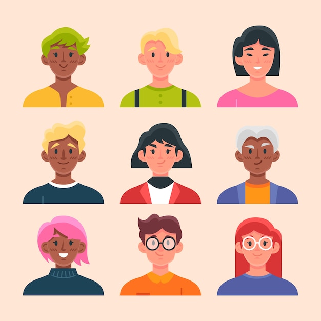 Ilustración del concepto de avatares de personas