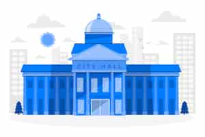 Vector gratuito ilustración del concepto de ayuntamiento