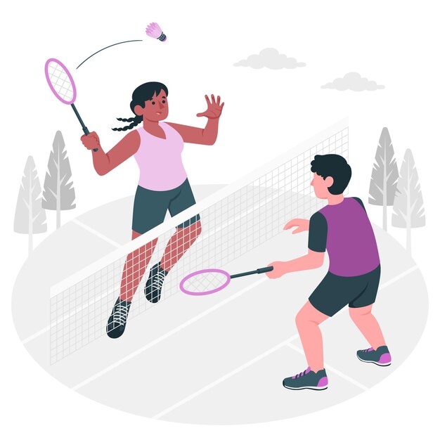 Ilustración del concepto de bádminton