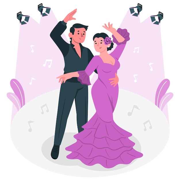 Ilustración de concepto de baile flamenco