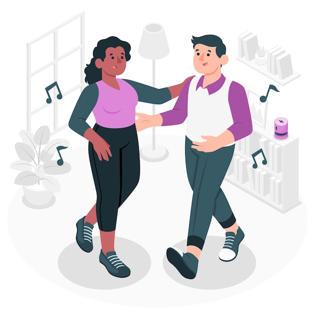 Vector gratuito ilustración del concepto de baile de pareja