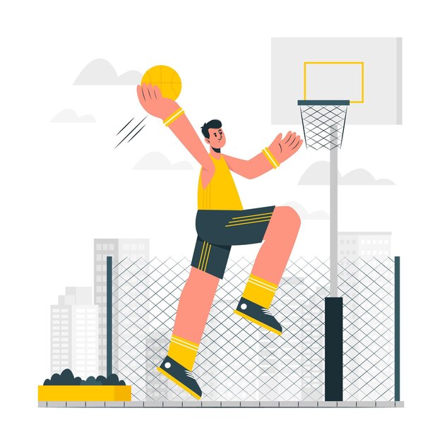 Ilustración del concepto de baloncesto