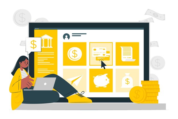 Ilustración del concepto de banca en línea