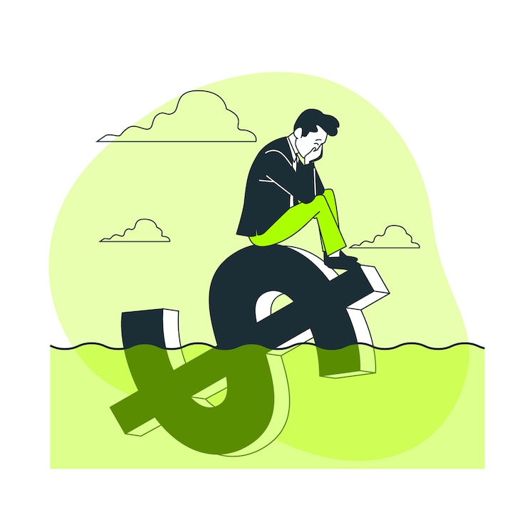 Vector gratuito ilustración del concepto de bancarrota