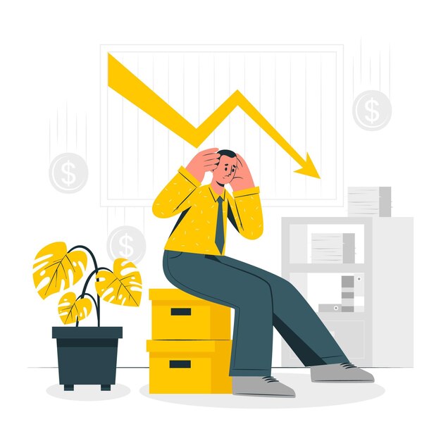 Ilustración del concepto de bancarrota