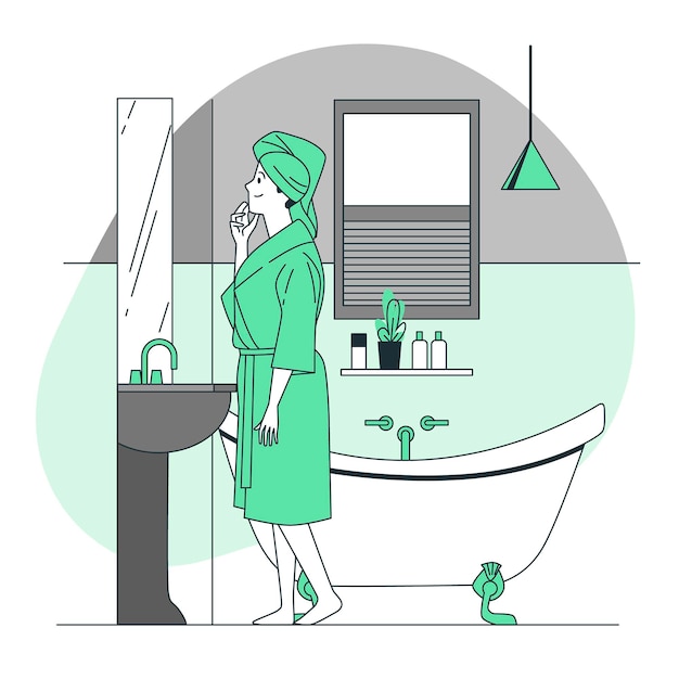 En la ilustración del concepto de baño