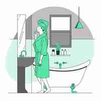 Vector gratuito en la ilustración del concepto de baño