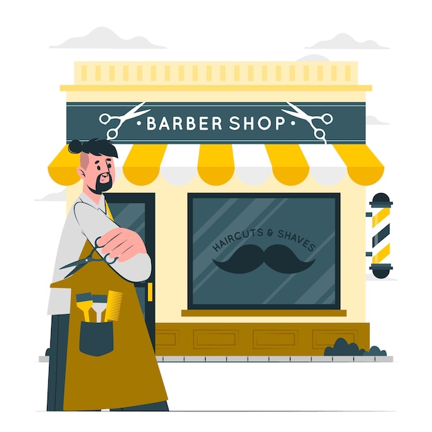 Vector gratuito ilustración del concepto de barbería