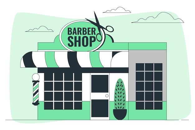 Ilustración del concepto de barbería