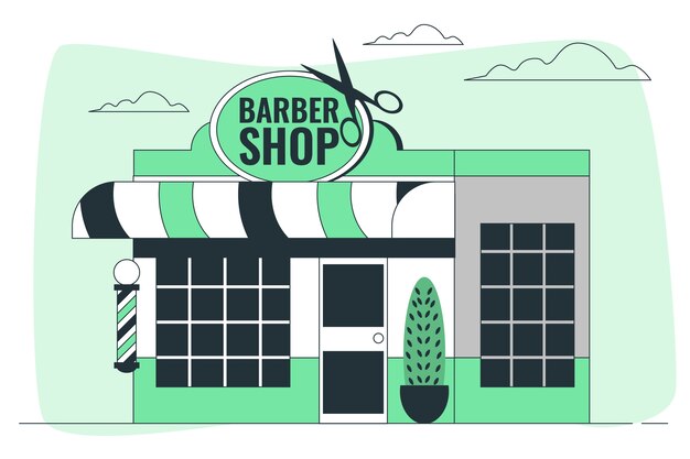 Ilustración del concepto de barbería