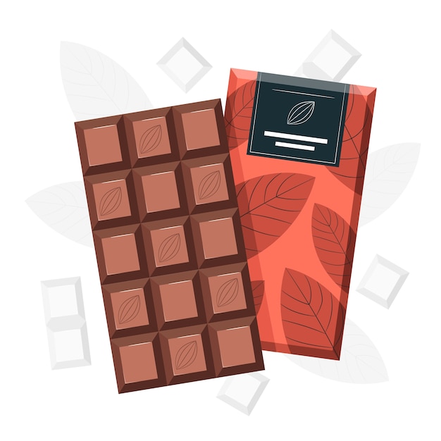 Ilustración del concepto de barra de chocolate