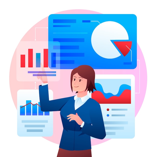 Ilustración de concepto basado en datos de gradiente