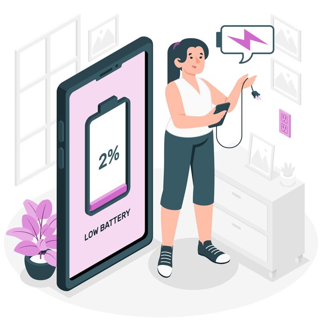 Ilustración del concepto de batería baja