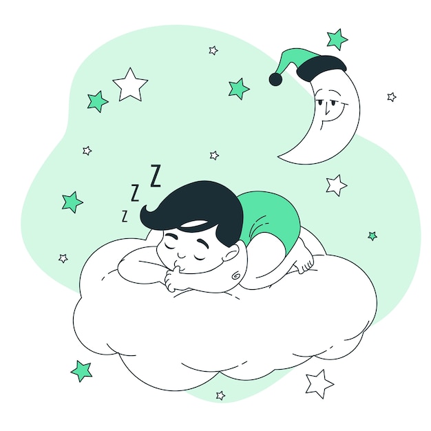 Ilustración de concepto de bebé durmiendo