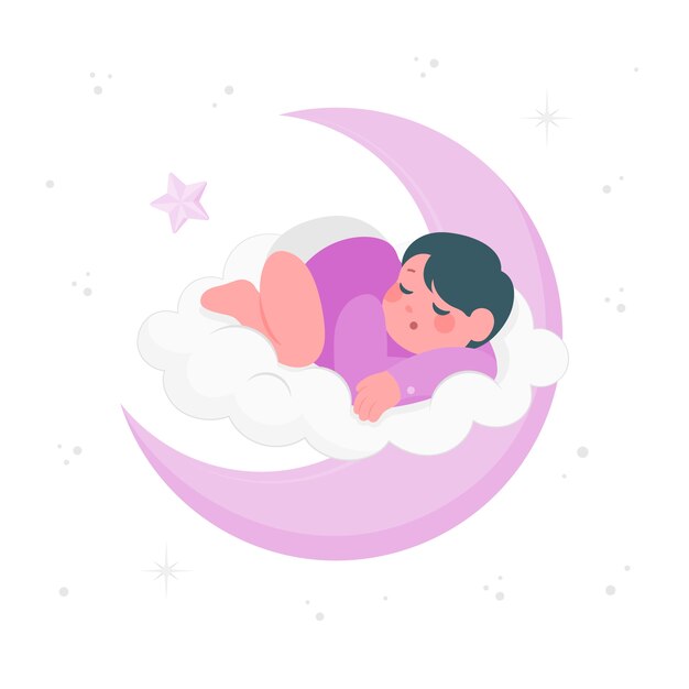 Ilustración del concepto del bebé durmiente