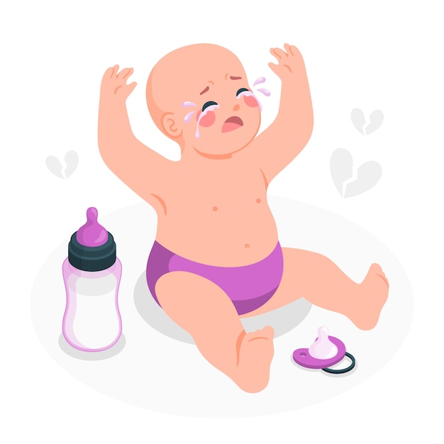 Vector gratuito ilustración del concepto de bebé llorando