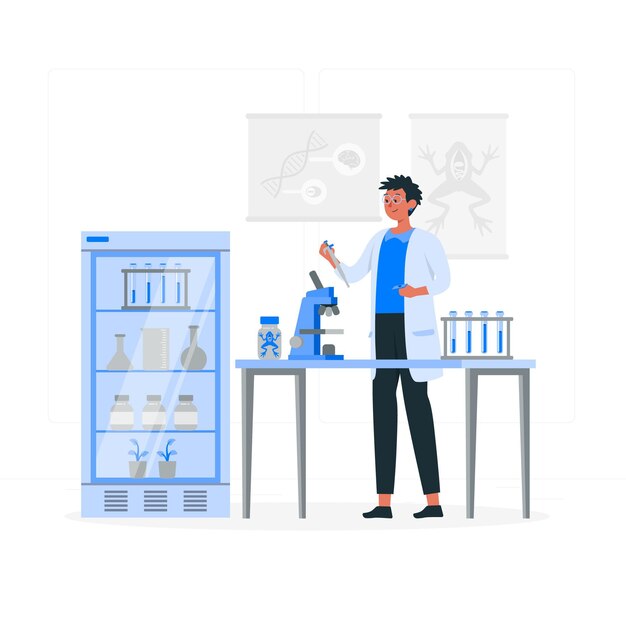 Ilustración del concepto de biólogo
