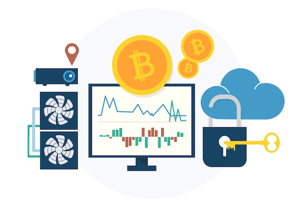 Ilustración del concepto de bitcoin