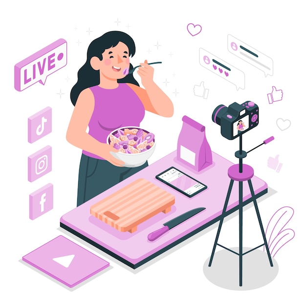 Ilustración de concepto de blog de video
