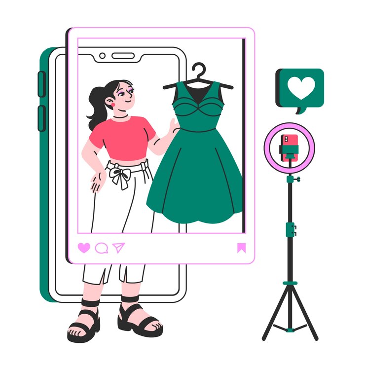 Vector gratuito ilustración de concepto de blogs de moda