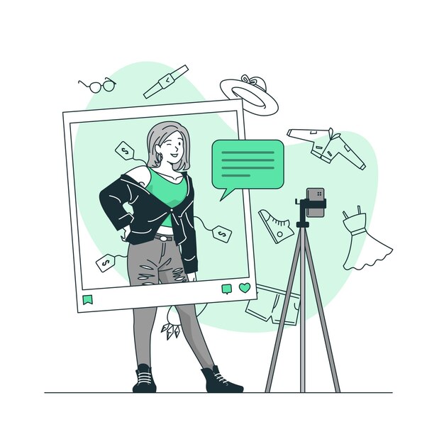 Ilustración de concepto de blogs de moda