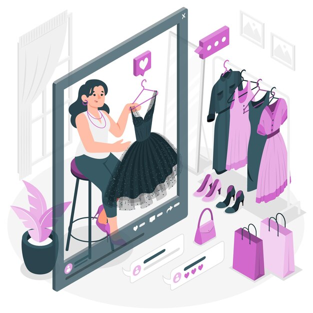 Ilustración de concepto de blogs de moda