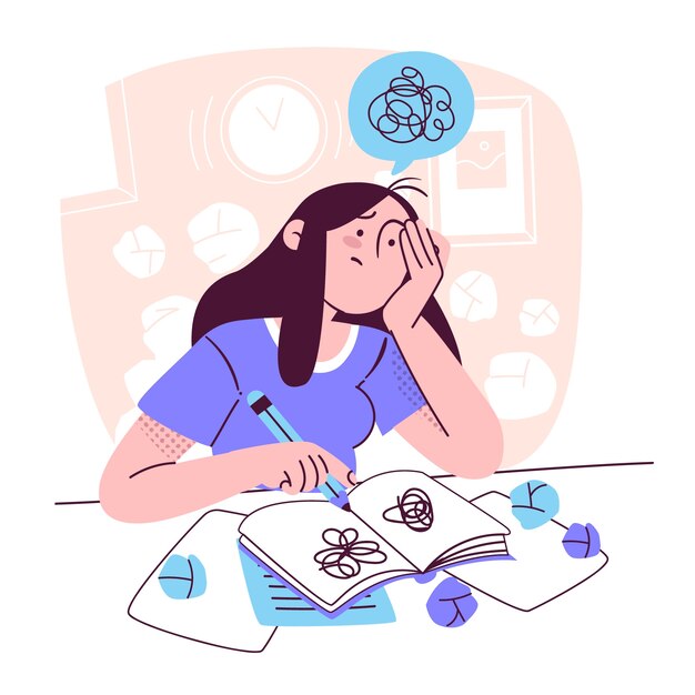 Ilustración del concepto de bloque del escritor