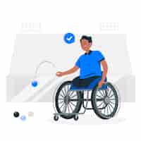 Vector gratuito ilustración del concepto de boccia paralímpica