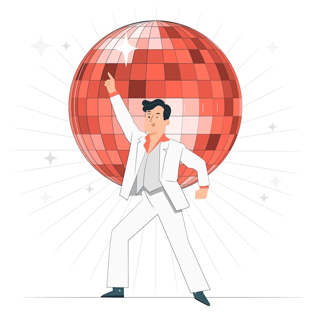 Ilustración de concepto de bola de discoteca