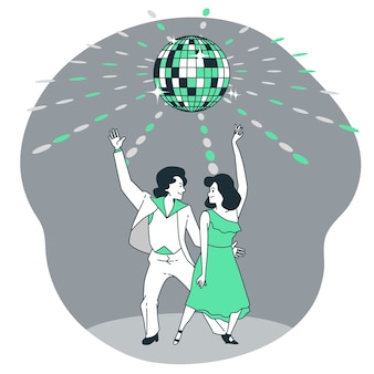 Ilustración de concepto de bola de discoteca
