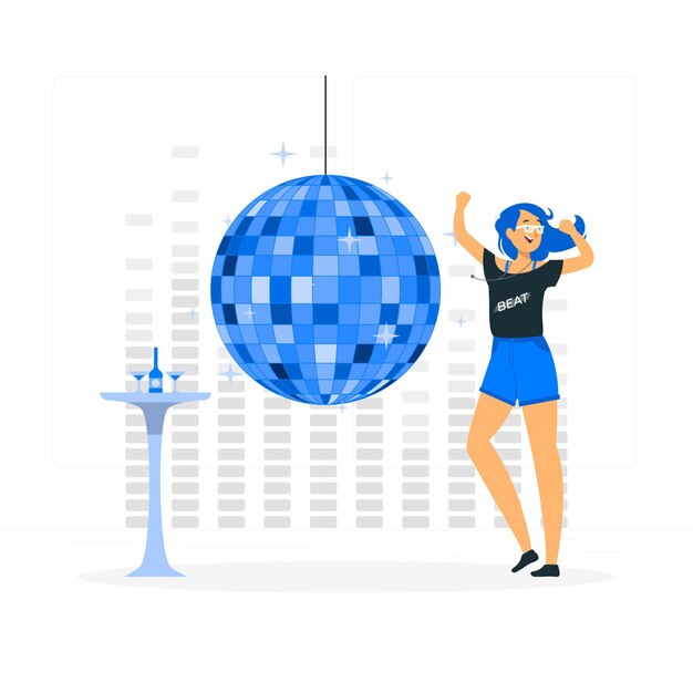 Ilustración de concepto de bola de discoteca