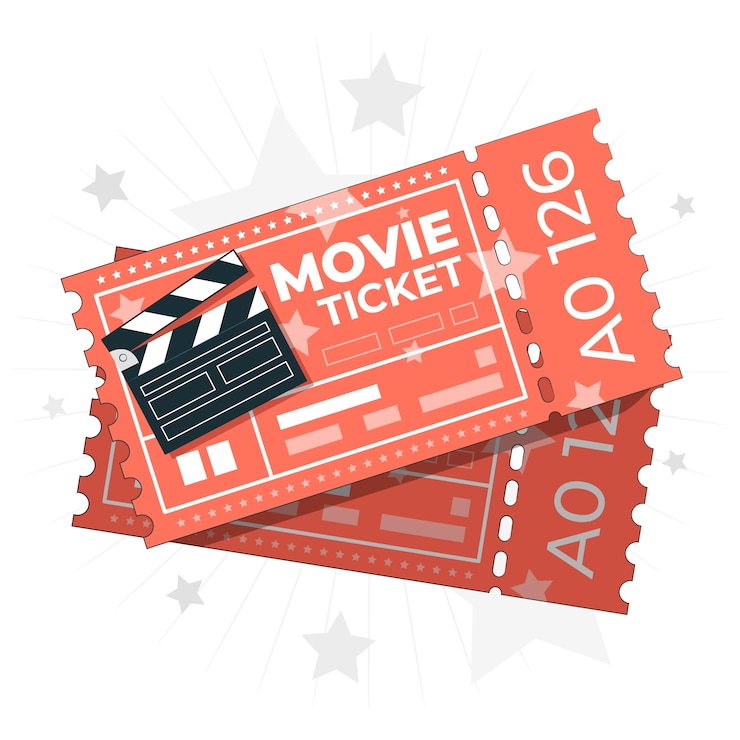 Vector gratuito ilustración del concepto de boleto de cine