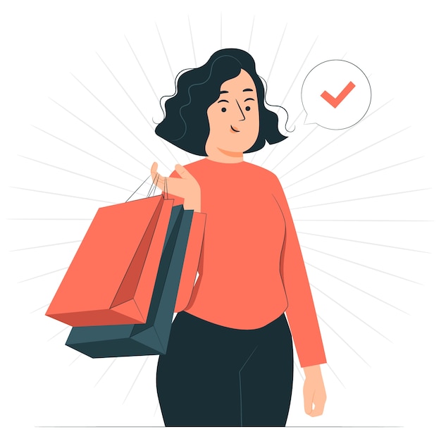 Vector gratuito ilustración del concepto de bolsa de compras