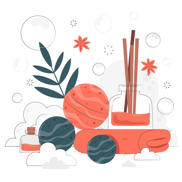 Ilustración de concepto de bomba de baño