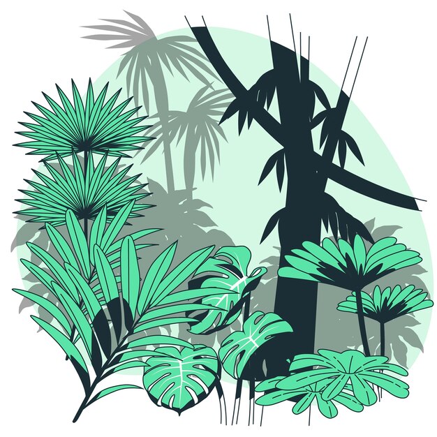 Ilustración del concepto de bosque tropical